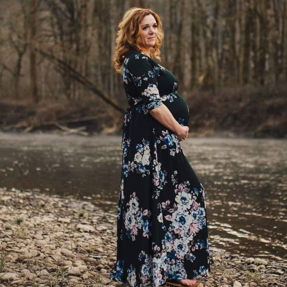 MATERNITY MAXI DRESS BY PINK BLUSH